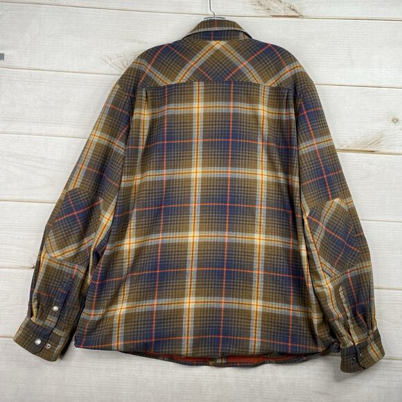 LL Bean Shirt Jacket Mens XL Plaid Canvas Flannel Lined Shacket Snap Pocket - Picture 8 of 12